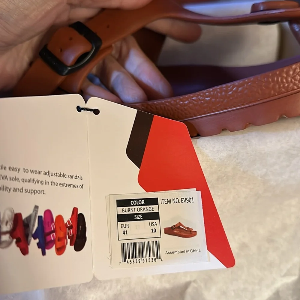 Aerothotic comfort sandals Women 10 burnt orange NIB - Picture 4 of 5